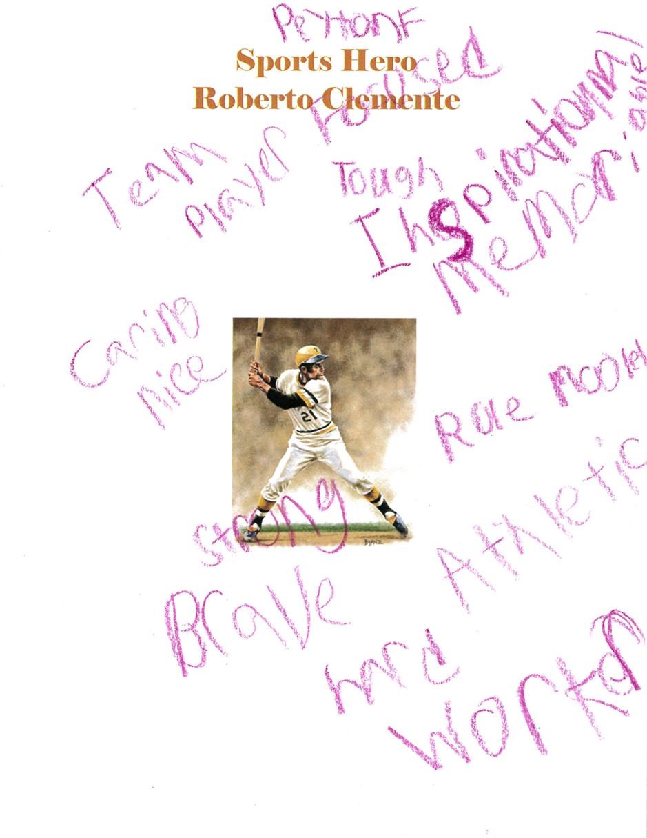 Picture of Roberto Clemente by Peyton of Grow Elementary