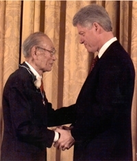 Fred was honored by President Clinton. Photo courtesy of AP/Denis Cook.