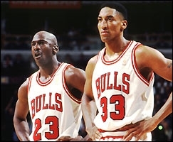 This a photo of Michael and Scotty Pippen.