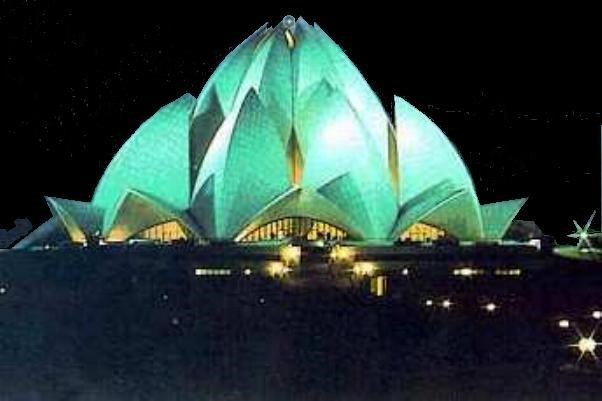 The Bahá'í Lotus Temple in India (http://www.indtravel.com/delhi/places.html)