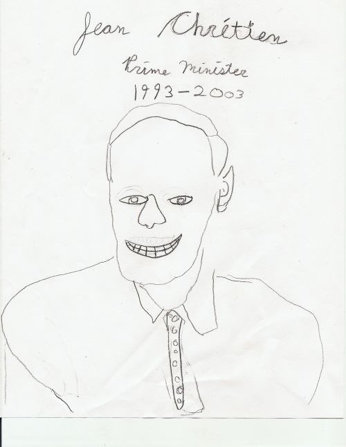 A picture of Jean Chretien. (I drew it.)