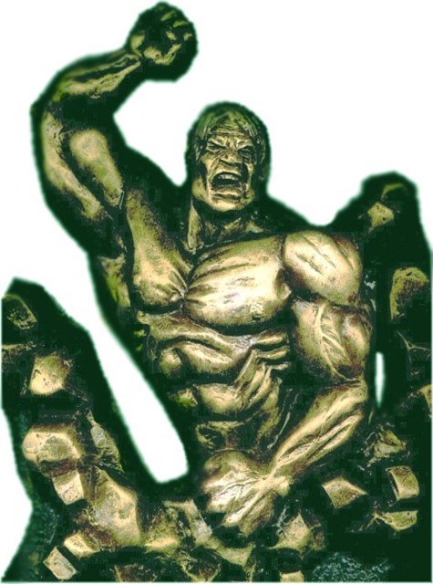 Its  a  gold  statue of  Mariusz (google image)