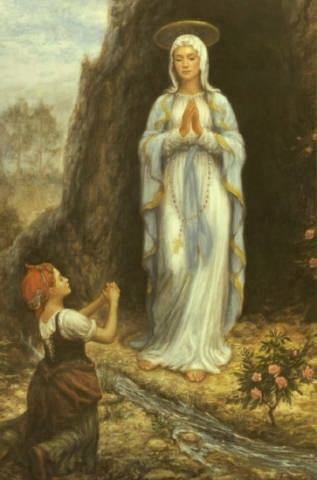 Mary Appears to Bernadette (http://www.sacred-destinations.com/france/images/lourdes/bernadette-mary-painting.jpg)