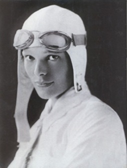 Portrait of Amelia Earhart. <br>(http://www.examiner.com/x-4715-North-American-Travel<br>-Examiner~y2009m8d18-Celebrate-National-<br>Aviation-Day-with-the-Wright-brothers-<br>Charles-Lindbergh-and-Amelia-Earhart)