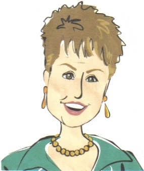A cartoon drawing of Joyce Meyer. (It was on an envelope from Joyce.)