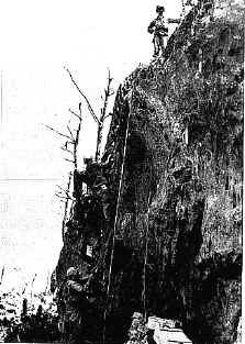 The cliff where Doss' company fought, him on top. (http://www.homeofheroes.com/profiles/doss_escarpment2.jpg)