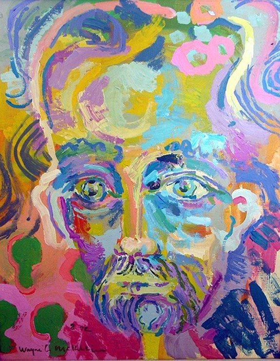 Wayne McKibbin's self portrait (He hand painted this abstract portrait himself!)