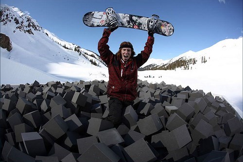 Shaun White in his foam-pit made by Red Bull. (http://www.redbullusa.com/cs/RedBull/RBImages/000/000/832/908/photo610x343a/260209SB03.jpg)