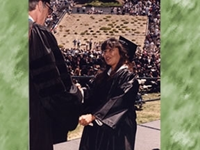 This here is my mom's graduation from college (This picture is from home)