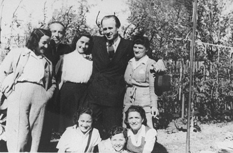 Schindler with a group of 