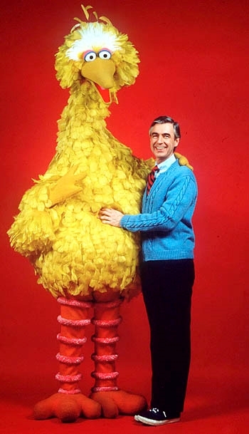 Rogers with Big Bird from Sesame Street.