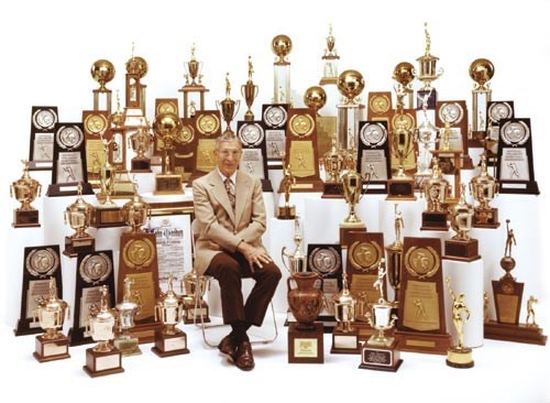  (Wooden with his trophies)