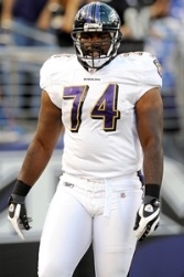 Oher in uniform (http://espn.go.com/blog/afcnorth/tag/_/name/julius-peppers ())