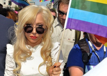Gaga at a gay rights parade. (nyulocal.com ())