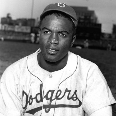 Jackie Robinson during pre-game (http://www.biography.com/people/jackie-robinson-9460813 ())
