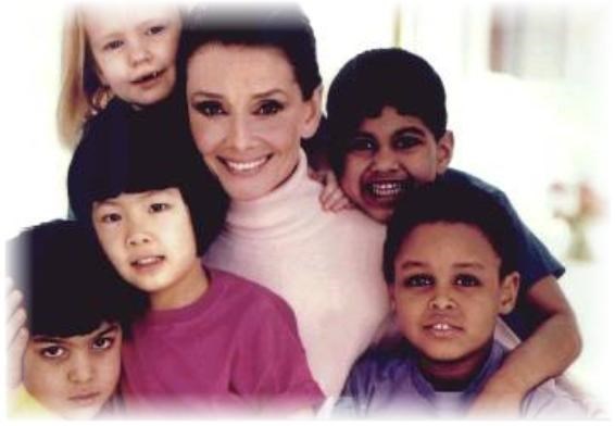Audrey Hepburn with children she was helping (http://www.ahepburn.com/ahcf.html ())