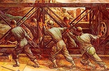Men deploying Bailey bridge  (www.you tube.com (Do not know))