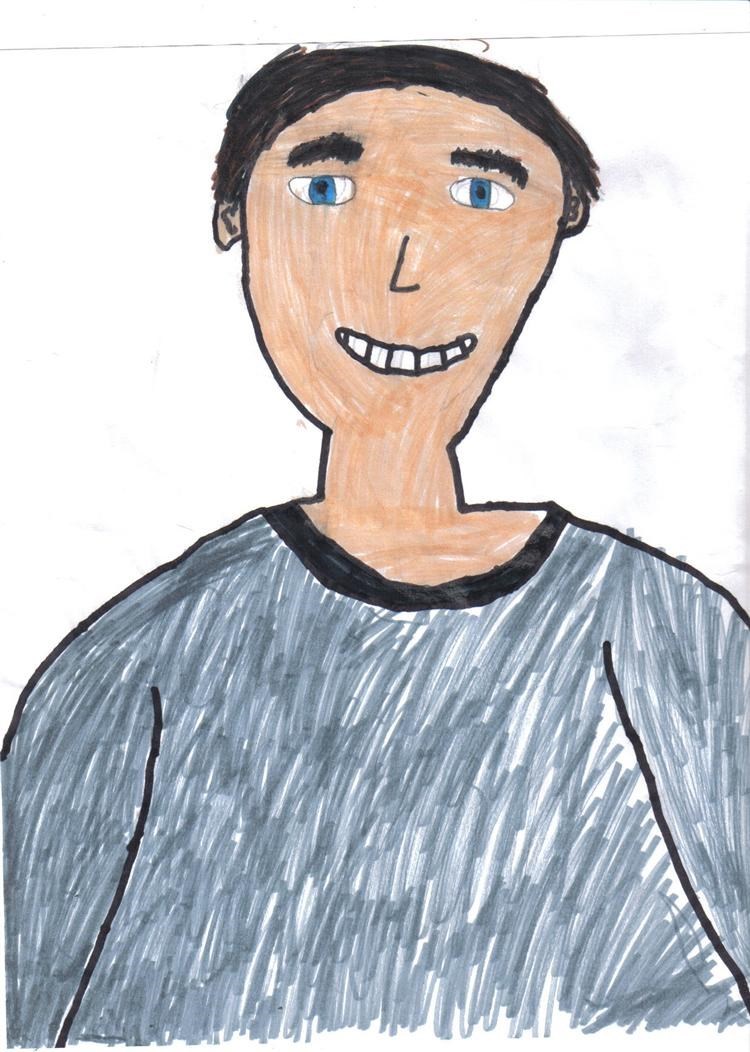 This picture is a portrait of Wayne Gretzky. (I drew it myself. (I did)