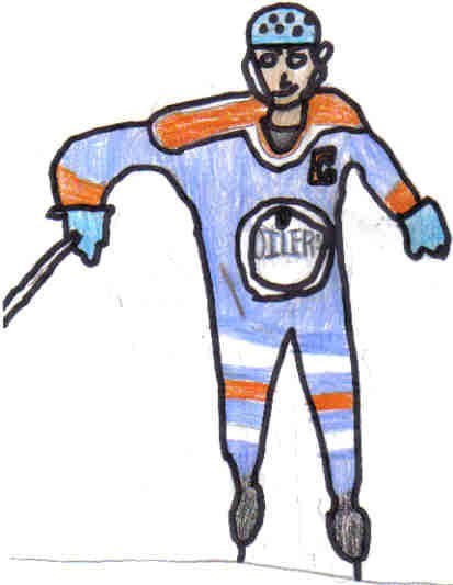 This is a picture of Wayne Gretzky playing hockey. (I drew it myself. (Me))