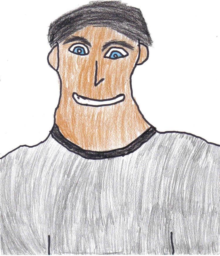 This is a portrait of my hero, Wayne Gretzky (I drew it myself (I created this picture myself ))