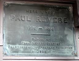 The plaque in front of Paul Revere's house (foodtoursboston.com)