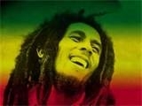 Bob, surrounded by the three colours of reggae. (google images (routenote.com))