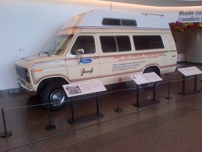 its the van that terrys brother drove for the run. (http://www.terryfox.org/Media_Centre.html (unknown ))