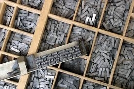 Copper blocks used to print type (http://32rarebooks.com)