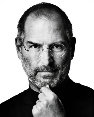 Picture of Steve Jobs.  (http://www.yalibnan.com/2011/02/28/steve-jobs-is-a (By Mohannad Al-Haj Ali))