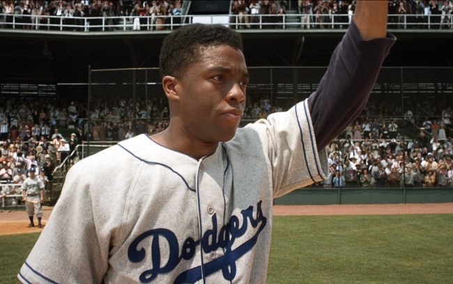 Jackie Robinson after a great victory 