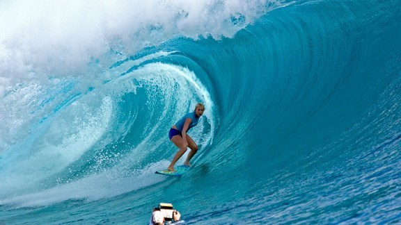 Bethany riding the waves  (http://sports.espn.go.com/action/surfing/news/story?id=6253710)