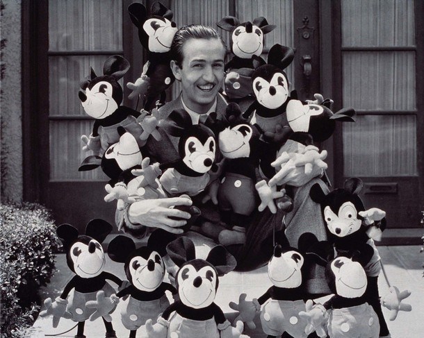 Walt with Mickey Mouse Plush. (http://www.fanpop.com/clubs/walter-e-disney/images ())