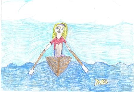 Silken Laumann rowing 2 months after her accident (I drew this picture at school. ())