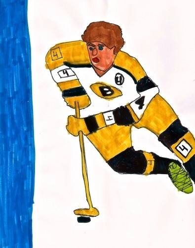 A picture that show's Bobby Orr in action  (I drew it )