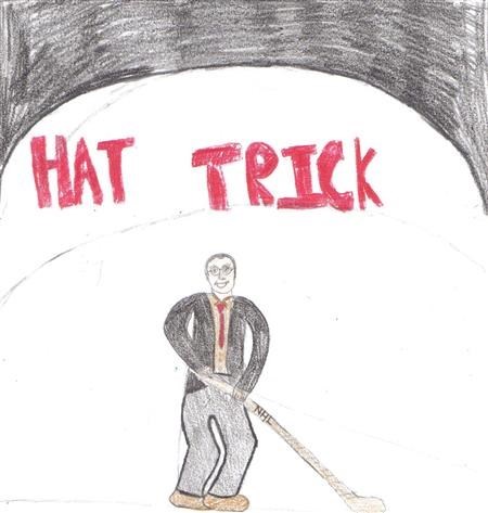 This is a picture of his book cover. (I drew this picture.)