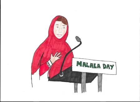 Malala Yousafzai speaking ( (Kiana Averill))