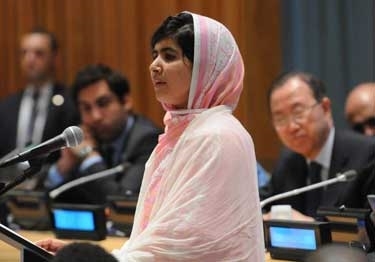 Yousafzai first speaks to public after being shot (http://www.unicef.org/education/bege_69820.html (Chris Niles))
