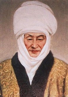 This woman is Kurmanjan Datka (https://www.google.ru/search?q=kurmanjan+datka+bio (Sonaiym ))