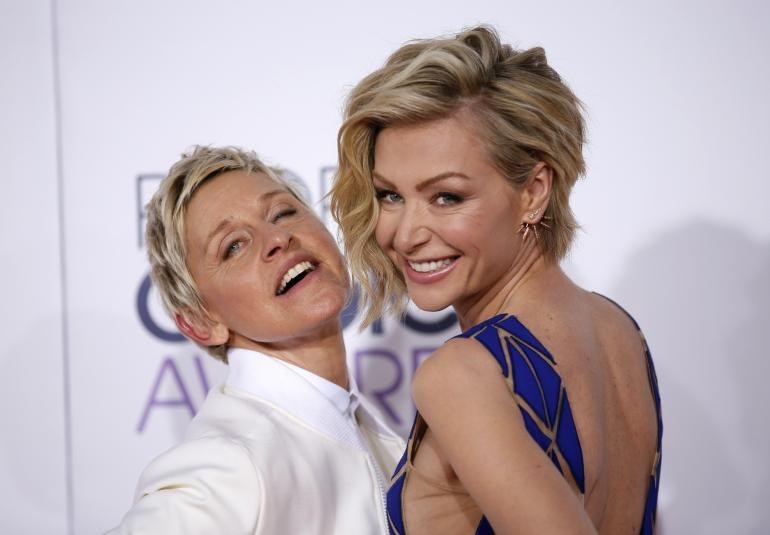 Ellen with her wife Portia de Rossi (http://www.ibtimes.com/peoples-choice-awards-2015- (Reuters))