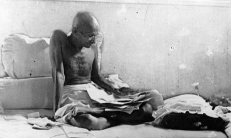 Gandhi fasting after his release from prison (http://www.theguardian.com/theguardian/2012/sep/22 ())