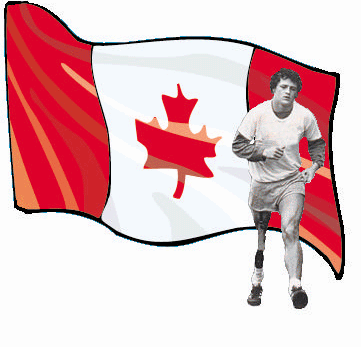 Terry Fox with Canadian Flag!  