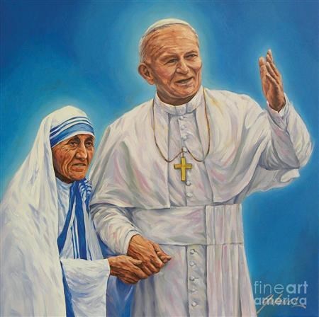 Mother Teresa and Pope John Paul II (http://images.fineartamerica.com/ ())