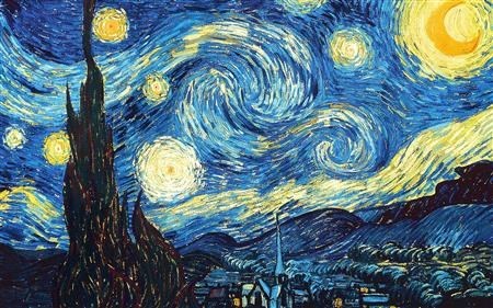 Starry Night, van Gogh's most famous painting. (https://www.google.com/search?site=&tbm=isch&sourc ())