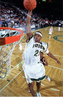 LeBron dunking in a high school basketball game (Net Arch Bold )