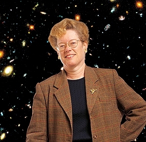 Sandra Faber, with the Hubble Deep Field. (http://news.ucsc.edu/2009/02/2739.html (Photo by R. R. Jones))