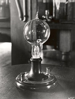 One of the first light bulbs Edison made (http://www.edisonmuckers.org/thomas-edison-lightbu ())