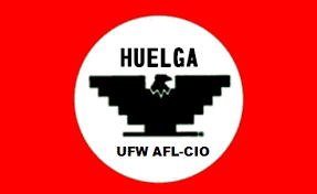 The UFW flag, Huelga meaning Strike