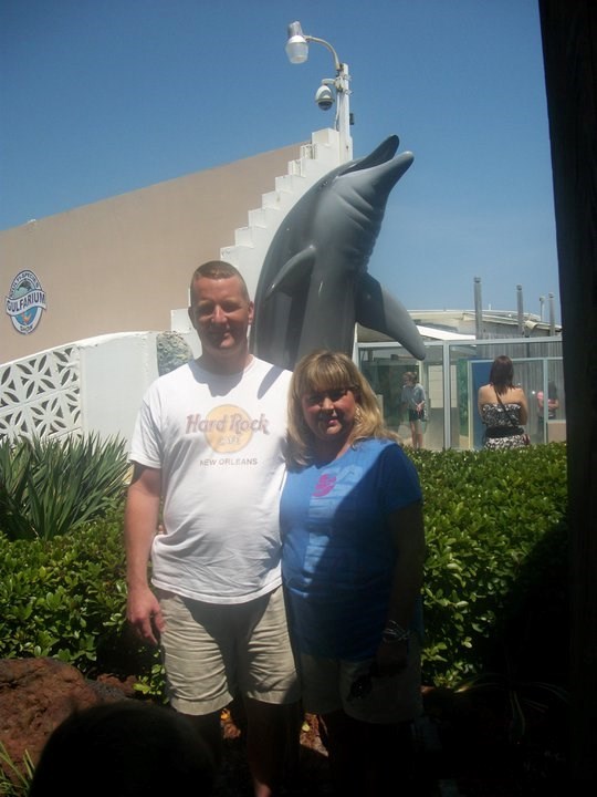 My mom and dad at an aquarium. (My home computer. ())