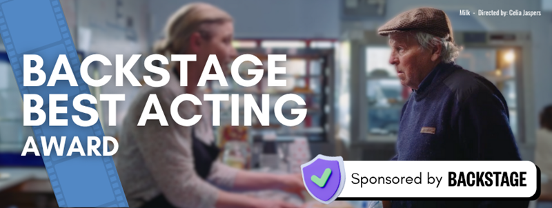 Backstage Best Acting Award banner