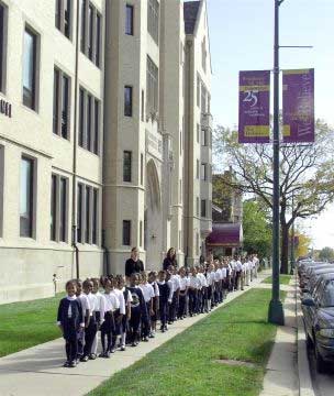 Students from Providence-St. Mel school